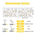 Dimensional details for LS23015 dinosaur suncatcher window film with 40 stickers - LS23015 Dinosaur World