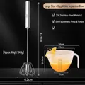 316 stainless steel semi-automatic whisk with graduated egg separator mixing bowl set - 316 Stainless Steel + Plastic / Large Whisk + Egg White Separator Basin