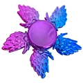Five-wing hand spinner with purple and blue gradient metal finish and dragon scale texture - Gradient Dazzling Zhuge Fan