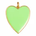 Golden heart pendant featuring light green enamel and round hook for jewelry - Fluorescent Green Heart Style (K06 Heart Fluorescent Green)