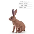 Realistic brown forest rabbit model figurine with detailed fur texture, 4x6cm size - Single Wild Rabbit Model 14g
