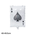Ace of Spades foil balloon for casino themes, size 40x49.5cm in black and white - Ace of Spades
