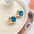 Cute mini acrylic snail hair clips for girls featuring vibrant orange and blue colors - Snail (Pair)