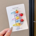 5-piece set of cute resin fruit hair clips including strawberry and pineapple shapes - 1# Fruit Series Set of 5