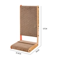 Griffoir vertical pour chat en forme de L, bois et carton ondulé, hauteur de 67 cm - Taille L en Forme de L