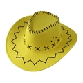 Sombrero de vaquero amarillo de estilo americano con costuras decorativas negras - Adulto 58CM / Amarillo