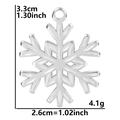 Detailed view showing dimensions 3.3x2.6cm and weight of the snowflake pendant charm - Pendant Only / Silver Color Pendant