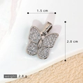 Silver butterfly wing pendant with micro-pave zircons measuring 1.5 cm by 2.0 cm - SMP54306-Silver Fully Paved Butterfly Pendant