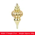 Golden finial Christmas ornament with glitter stripes for festive tree and home decoration - Gold Striped Gourd (17*37cm)