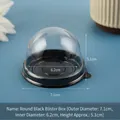Round black pastry box with transparent lid for 60-80g mooncake or egg yolk crisp - 60-80g Round / Black