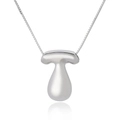 Macro detail of silver minimalist initial pendant with polished finish and delicate chain - Letter T