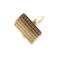 Verstellbarer vergoldeter rechteckiger Ring mit Zirkonia im Hip-Hop-Stil - Einstellbar Offen / Gold (CR0291DX)