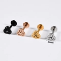 Set piercing piatti nei colori nero, oro rosa, oro e argento con larghezza di 4,9 mm - Triscele / 1.2x8mm / Color Acciaio