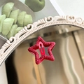 Y2K glitter red star hair clip with BB snap design for girls aesthetic hair styling - Watermelon Red Glitter
