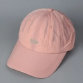 Close-up of pink plaid baseball cap with light green Nice embroidery and fine grid texture - M (56-58cm) / Pink