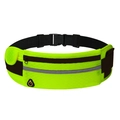 Slim neon yellow running belt with zipper pocket and reflective strip for marathon - Breathable Mesh (Fluorescent Green)