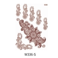 Waterproof henna tattoo sticker W336-S featuring intricate red-brown lace patterns - Classic Center Henna Pattern (W336-S)