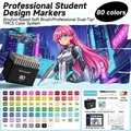 Touchmark 80-color dual-tip alcohol markers set with base and professional art accessories - [5th ​​generation Soft Tip] Standard 80 Colors / Includes 8 Gift Items