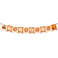 Detail des Thankful-Banners mit Truthahn- und Kürbisgrafiken für Erntedank-Dekoration - THANKFUL Erntedankfest Stil