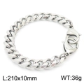 Bracelet gourmette pour homme en acier inoxydable argenté avec fermoir mousqueton - Style Gourmette Classique (KB162561-Z)