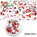 Glitter natalizi SD052 per nail art con stelle rosse e fiocchi di neve bianchi in vasetto - Lettera Invernale (SD052)