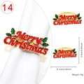Golden Merry Christmas napkin ring with red enamel and green holly leaves rhinestones - Merry Christmas Style 14