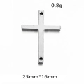 Silver stainless steel cross charm pendant for DIY jewelry, size 25mm x 16mm - Steel Color Cross 2#