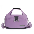 Waterproof purple oxford crossbody bag with large capacity and stylish black trim details - Taro Purple