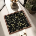 Tappetino bagno quadrato in terra di diatomee con decoro uccelli e fondo antiscivolo - 40*40cm / Eleganza di Foglia d'Oro
