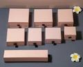 Various sizes of pink drawer jewelry boxes with black ribbon pulls and floral decor - 21x4.5x3.5cm / Light Pink