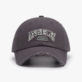 Dark grey baseball cap with vintage ANGELES 1994 embroidery and distressed brim details - Adjustable / Dark Gray