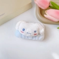 Polsino in peluche Cinnamoroll bianco e blu per lavaggio viso e acqua - Stile Cagnolino con Orecchie Grandi Singolo (57#) / Blu