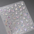 Holographic 3D butterfly nail sticker M-418 with laser laser effect and gold foil accents - M-418 Holographic Butterfly Style (M-418)