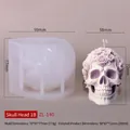 Rose skull candle mold in lavender showing dimensions 70x99x77mm for DIY crafts - Skull 1B (ZL-140)