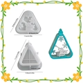 Christmas triangular silicone mold with angel pattern and detailed size dimensions - Triangular Frame + Angel Lid