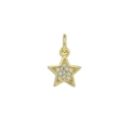DIY 18K gold plated star pendant with clear cubic zirconia stones for jewelry making - Star C197