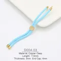 Detail of 3mm sky blue cord bracelet with 18k gold plated copper slider and end caps - Sky Blue