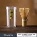 Bamboo Matcha whisk with 56 prongs in a transparent protective storage tube case - Standard Prong Whisk