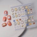 Stickers à ongles en relief avec lapins mignons et motifs floraux aux tons pastel - Style de Relief Lapin et Fleurs (CO-074)