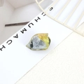 Pinza para el pelo creativa de acetato en forma de pez en amarillo y blanco con cristales - Estilo 3-Pez con Textura Gris Amarilla