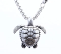 Unique antique silver sea turtle pendant with vintage engraved shell and metal chain - Sea Turtle Shape Pendant-Without Chain(B1415)