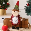 Bolsa de manzana Papá Noel de peluche con tela de lentejuelas y ventana transparente - Papá Noel con Sombrero Triangular