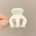 Mini white pumpkin hair claw clip in matte finish for ponytail hairstyles - 5cm / White