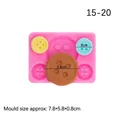 Pink silicone button mold for chocolate and fondant, size 7.8x5.8x0.8cm with various sizes - 1# Pink / 7.8*5.8*0.8cm