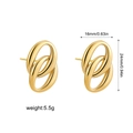 Detail van 18K gouden dubbele hoepel oorbellen met afmetingen 16mm breedte en 24mm hoogte - Goud / Ovale dubbele ring