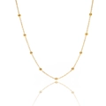 Minimalist 18K gold plated stainless steel bead chain necklace for women - 035 O Beaded Chain