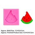 Pink silicone mold with bitten watermelon design for summer fondant and clay craft - Watermelon / Pink