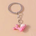 Porte-clés escargot rose mignon avec anneau métal, accessoire de sac à dos minimaliste - Rose