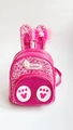 Pink sequined rabbit ear backpack for girls with sparkling glitter and mesh bow - 20*16.5*9CM / Rose Red