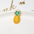 Macro shot of pineapple pendant made of yellow alloy oil drip for DIY jewelry making - 07# Pineapple
